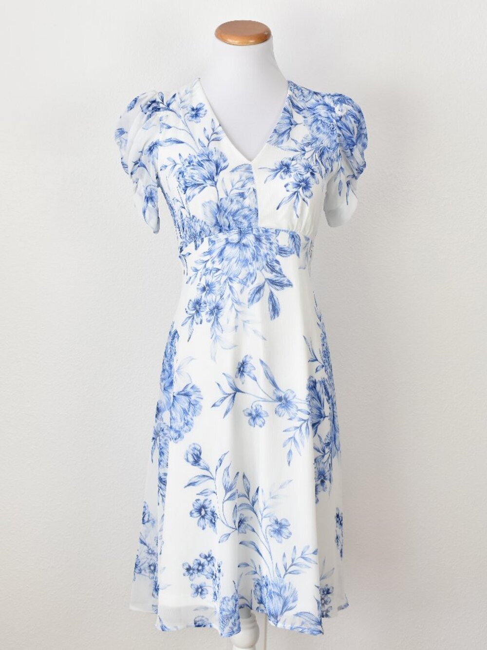 Calvin Klein Floral Chiffon A-Line Dress - 2